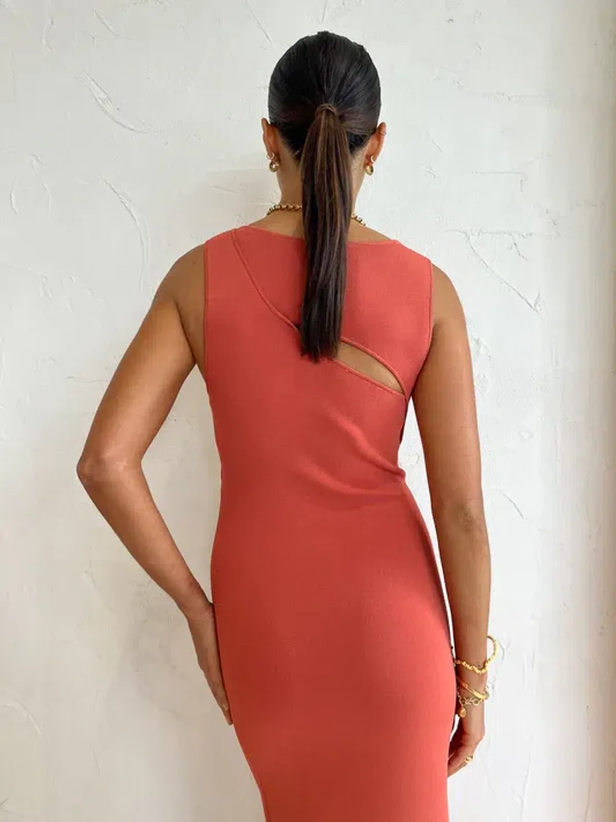 Sir The Label Nadja Cut Out Maxi Dress in Coral Size 1/ AU 8 - Image 3