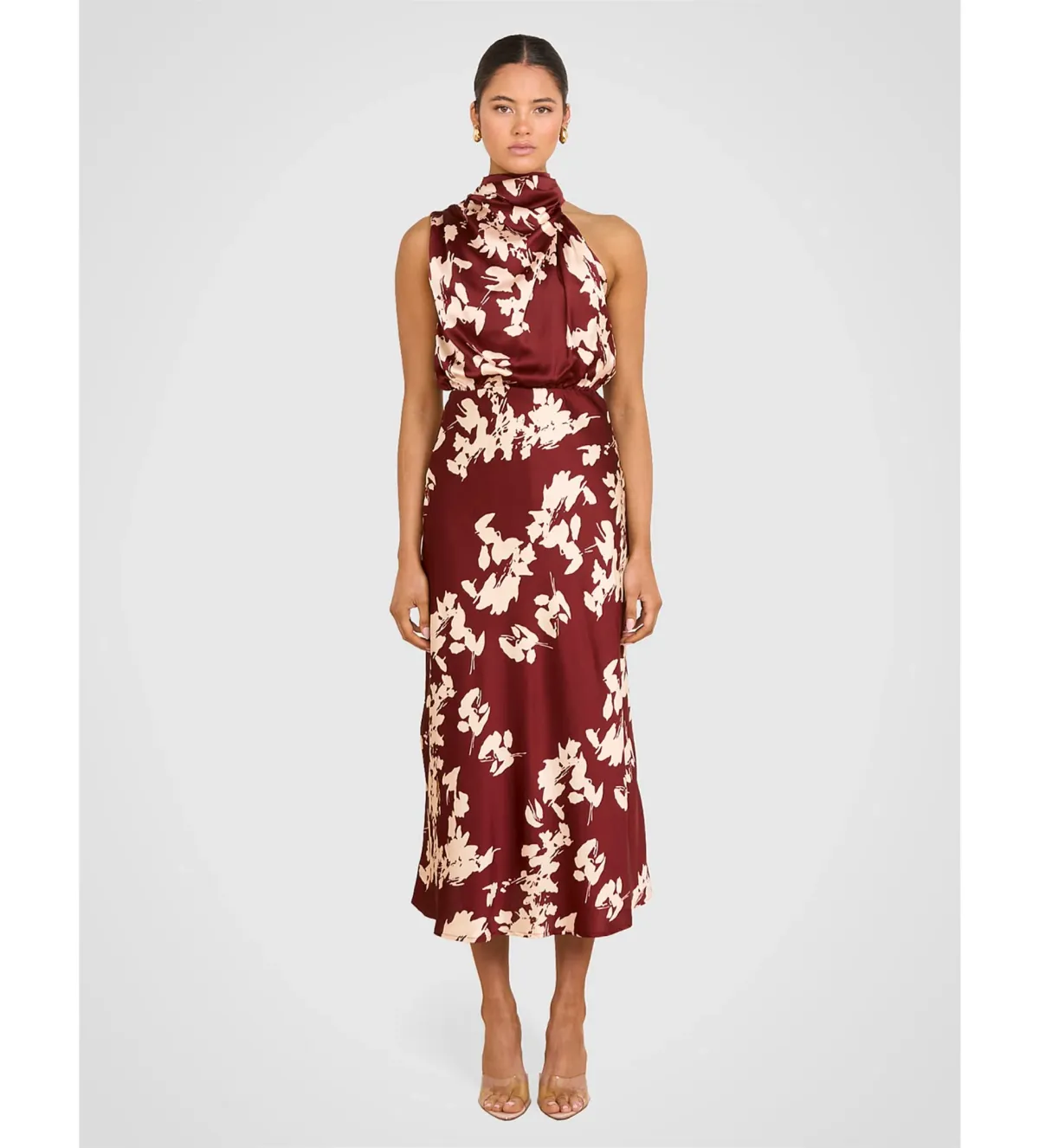 Pilgrim Theodore High Neck Midi Dress Floral Size AU 10 - Image 1
