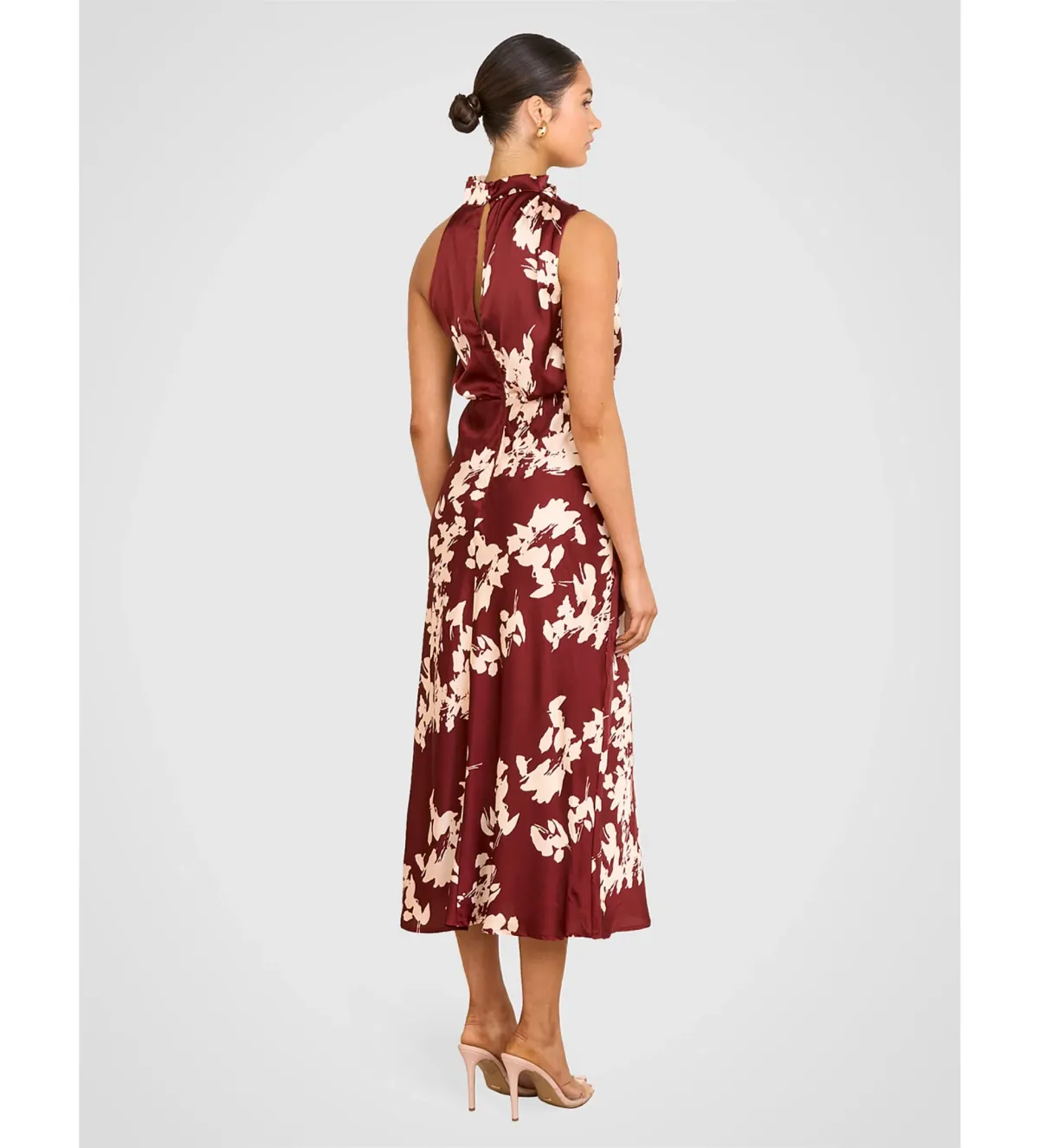 Pilgrim Theodore High Neck Midi Dress Floral Size AU 10 - Image 4