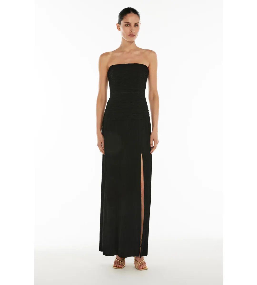 Manning Cartell Double Time Pleat Strapless Dress Black Size M / AU 10 for rent on The Volte - main image