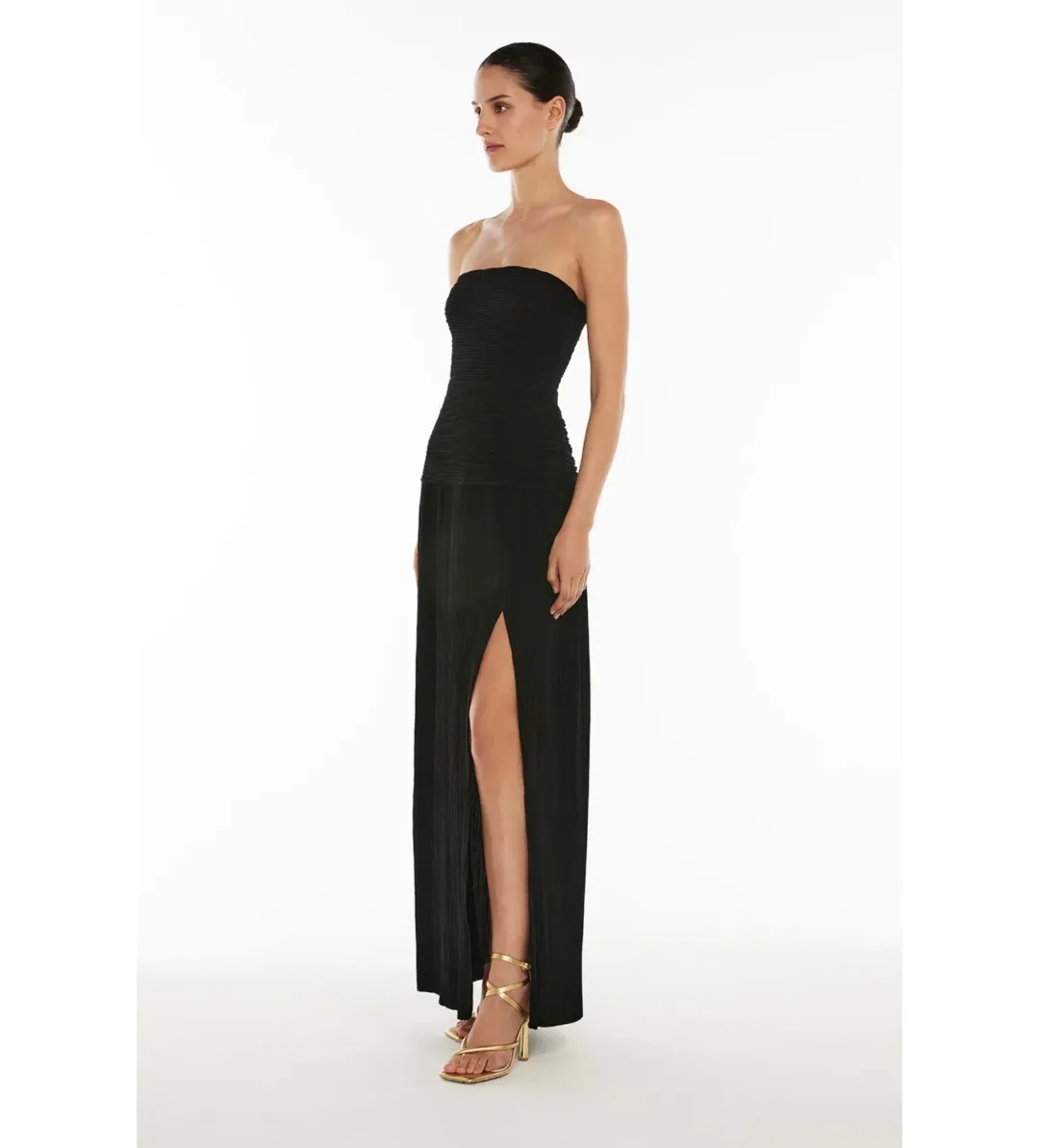 Manning Cartell Double Time Pleat Strapless Dress Black Size M / AU 10 for rent on The Volte - main image