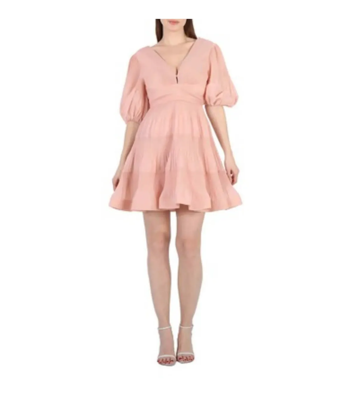 Zimmermann The Pleated Mini Dress Light Peach Size 3/Au 14 - Image 1