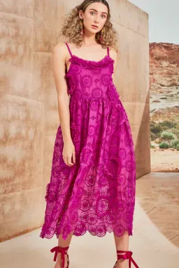 Trelise Cooper Broderie Scoop Me Up Maxi Dress Purple Size 14 for rent on The Volte - image 1