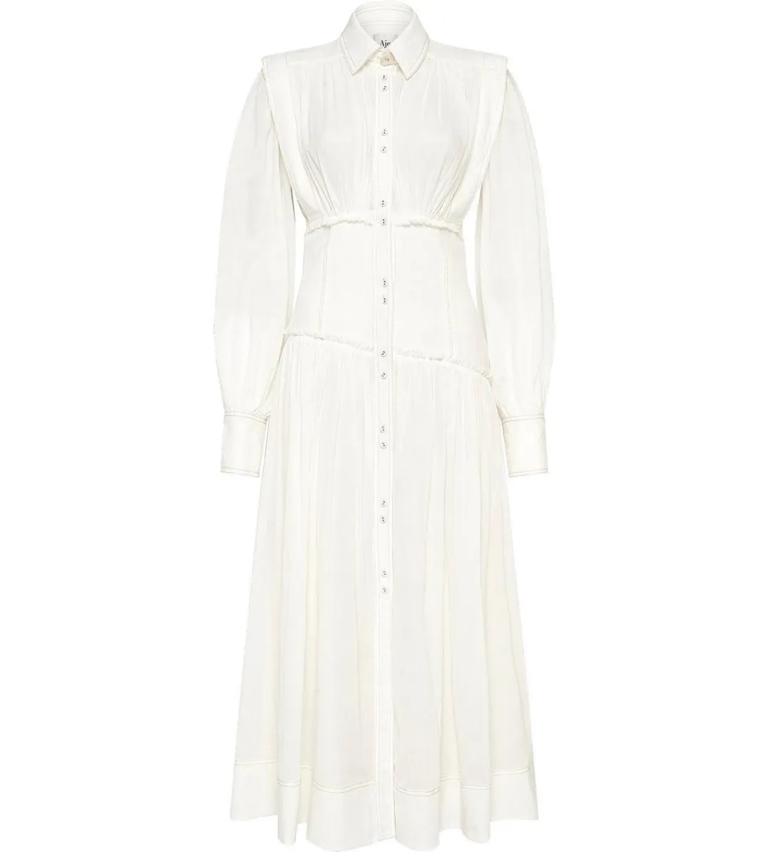 Aje Utopia Long Sleeve Maxi Dress White Size 8 for rent on The Volte - main image