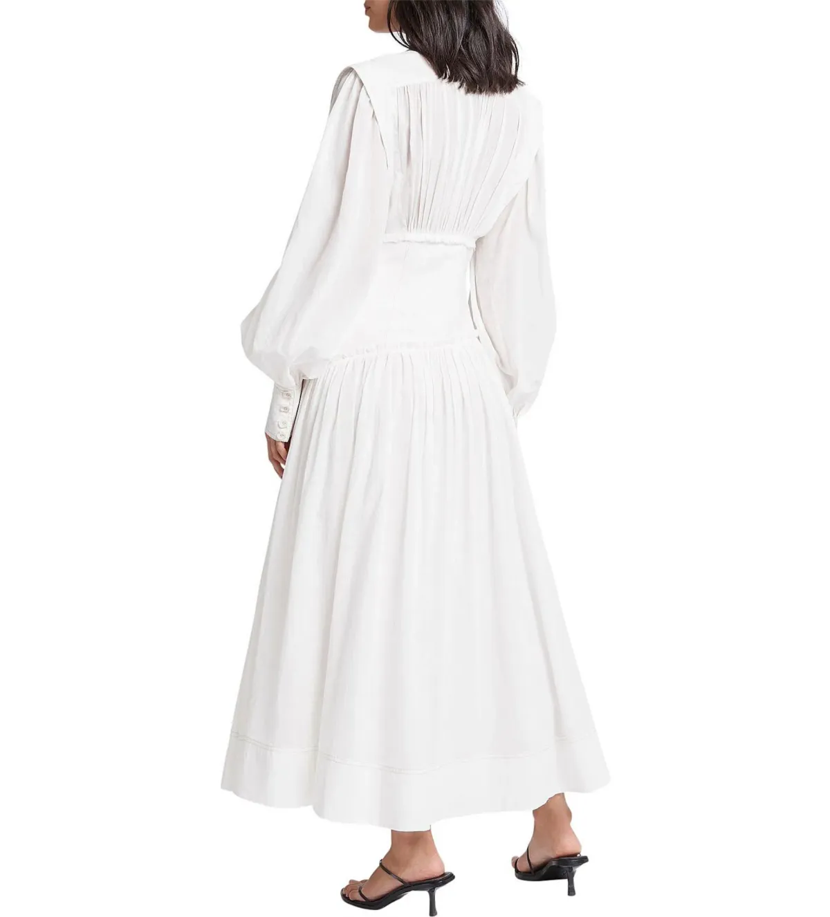 Aje Utopia Long Sleeve Maxi Dress White Size 8 - Image 4