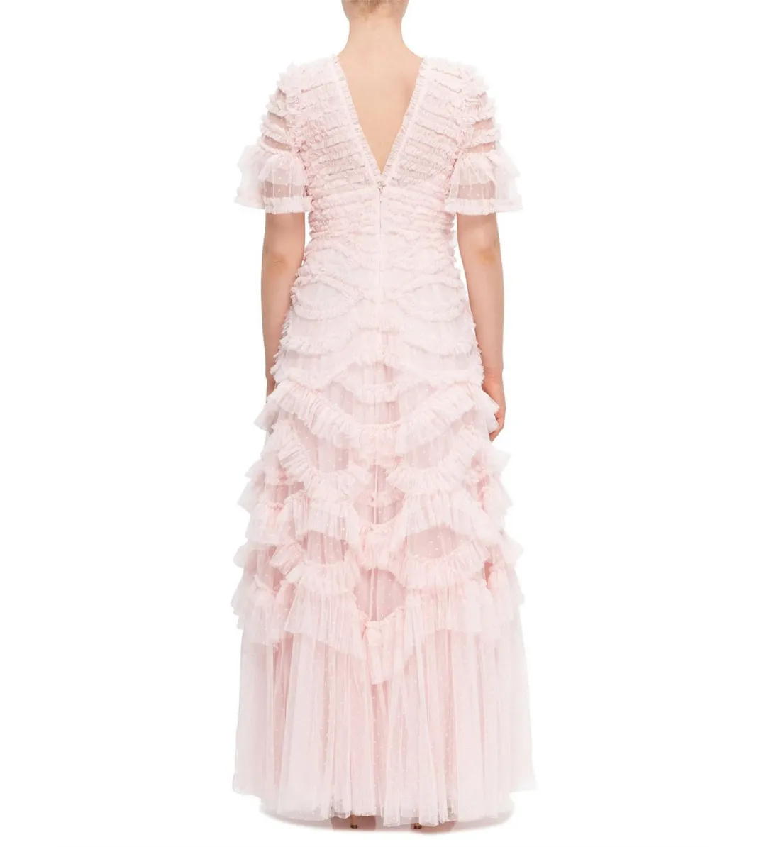 Needle & Thread Phoenix V-neck Gown Pink Size AU8 for rent on The Volte - main image