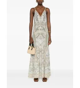 Camilla Tower Tales-print Dress Ivory Size XXL/Au 16 for rent on The Volte - image 1