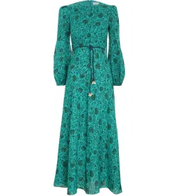 Zimmermann Lulu High Neck Midi Dress Jade Floral Size 3/AU 14 for rent on The Volte - image 3
