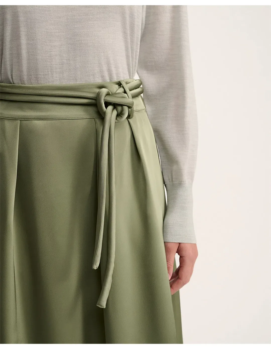Saba Jayde Belted Midi Skirt Olive Green Size AU 6 for rent on The Volte - main image
