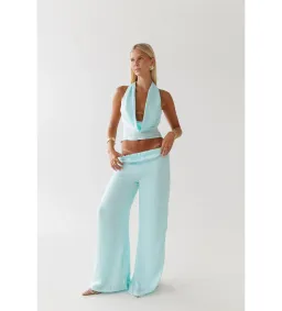 HNTR The Label Isabelle Top & Pants Set Aqua Size XS/AU 6 for rent on The Volte - image 1