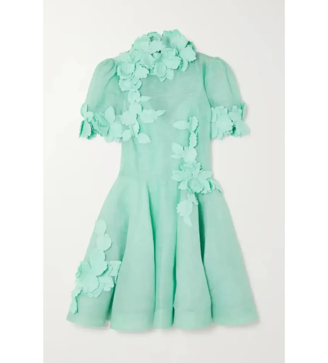 Zimmermann High Tide Lift Off Flower Mini Dress Mint Size 3/Au 14 for rent on The Volte - main image