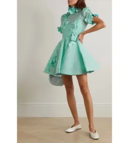 Zimmermann High Tide Lift Off Flower Mini Dress Mint Size 3/Au 14 for rent on The Volte - image 1
