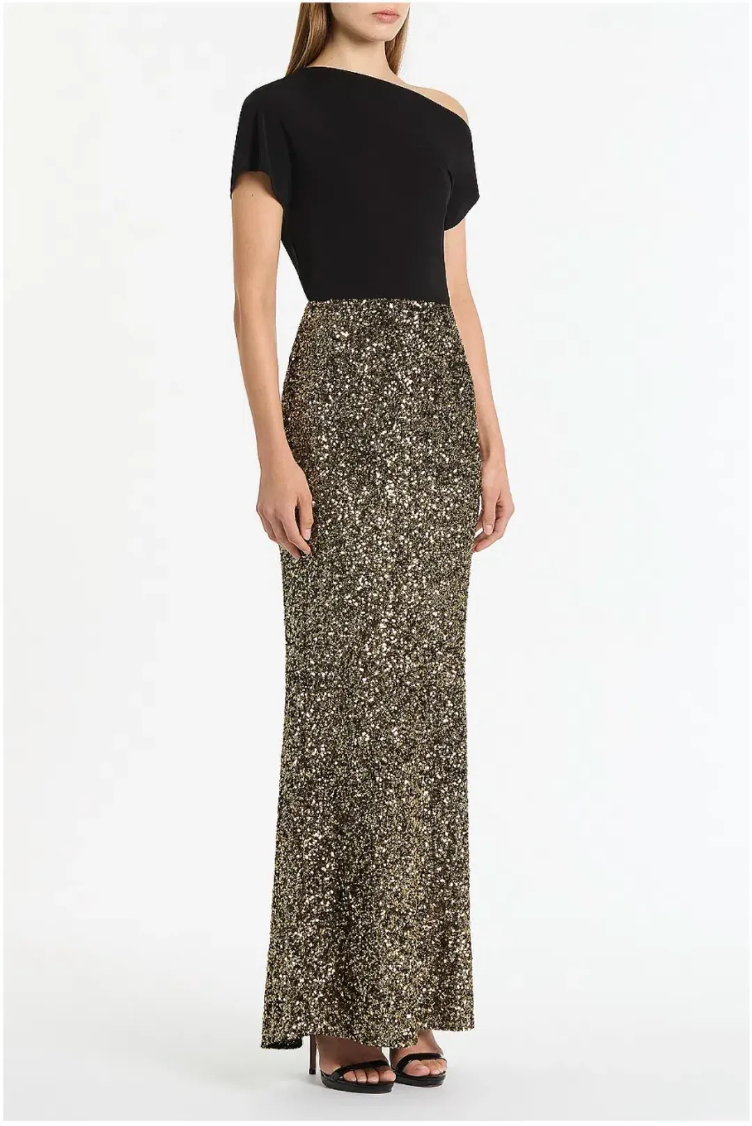 Carla Zampatti Bronze Crushed Sequin Column Skirt Size AU 12 for rent on The Volte - main image