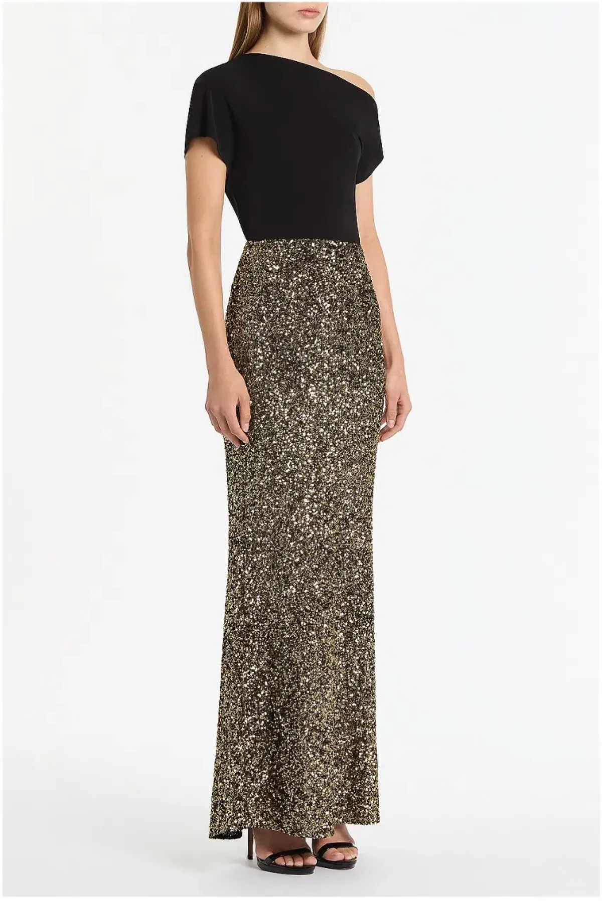 Carla Zampatti Bronze Crushed Sequin Column Skirt Size AU 12 - Image 3