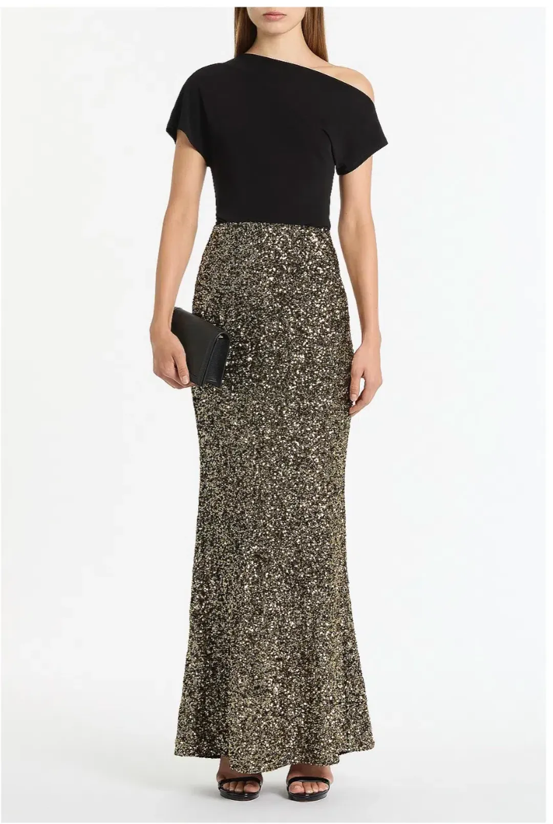 Carla Zampatti Bronze Crushed Sequin Column Skirt Size AU 12 for rent on The Volte - main image