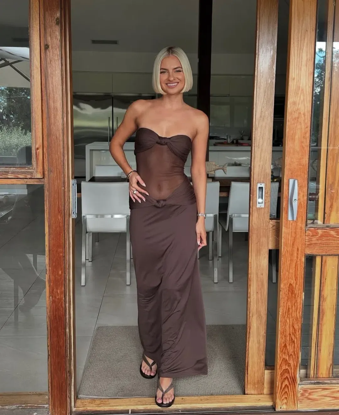 Sasha Therese Amara Maxi Dress Brown Size S / AU 8 for rent on The Volte - main image