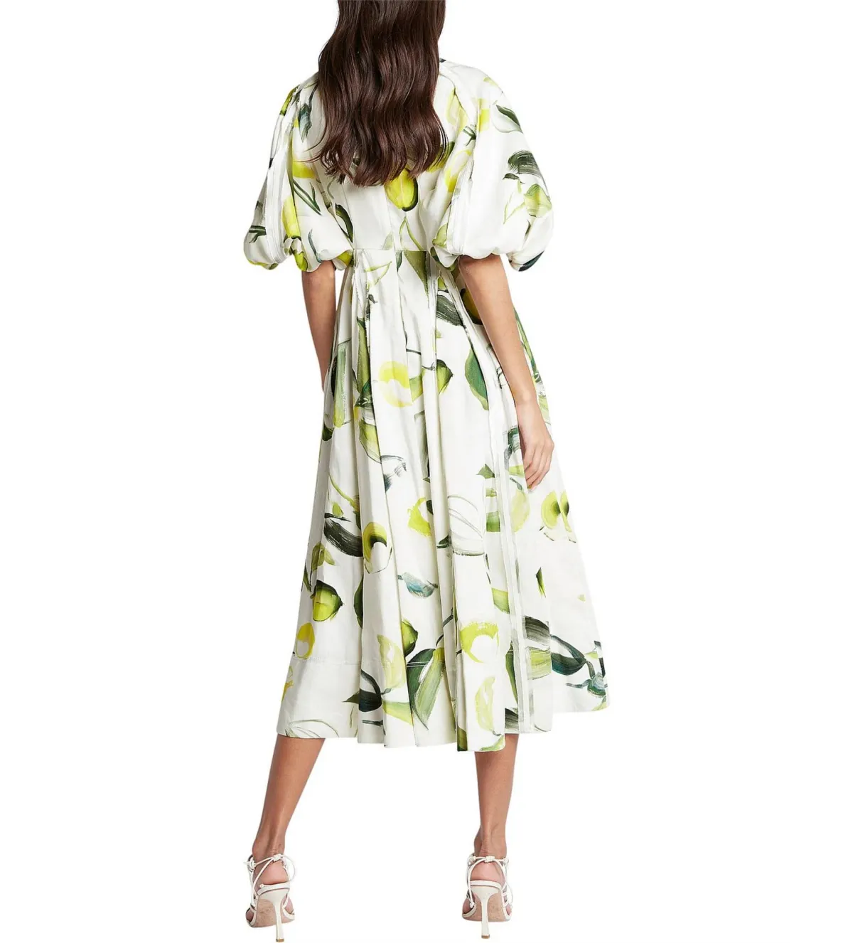 Aje Zest Midi Dress Tropical Lime Print Size AU 12 - Image 4