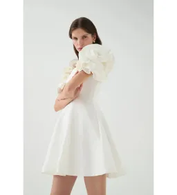 Aje Twyla Mini Dress Ivory Size AU 8 for rent on The Volte - image 2