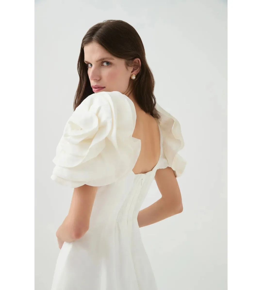 Aje Twyla Mini Dress Ivory Size AU 12 for rent on The Volte - main image