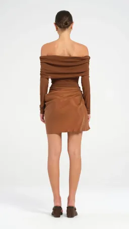 Benni Luca Mini Dress in Cocoa Size 8 for rent on The Volte - image 3