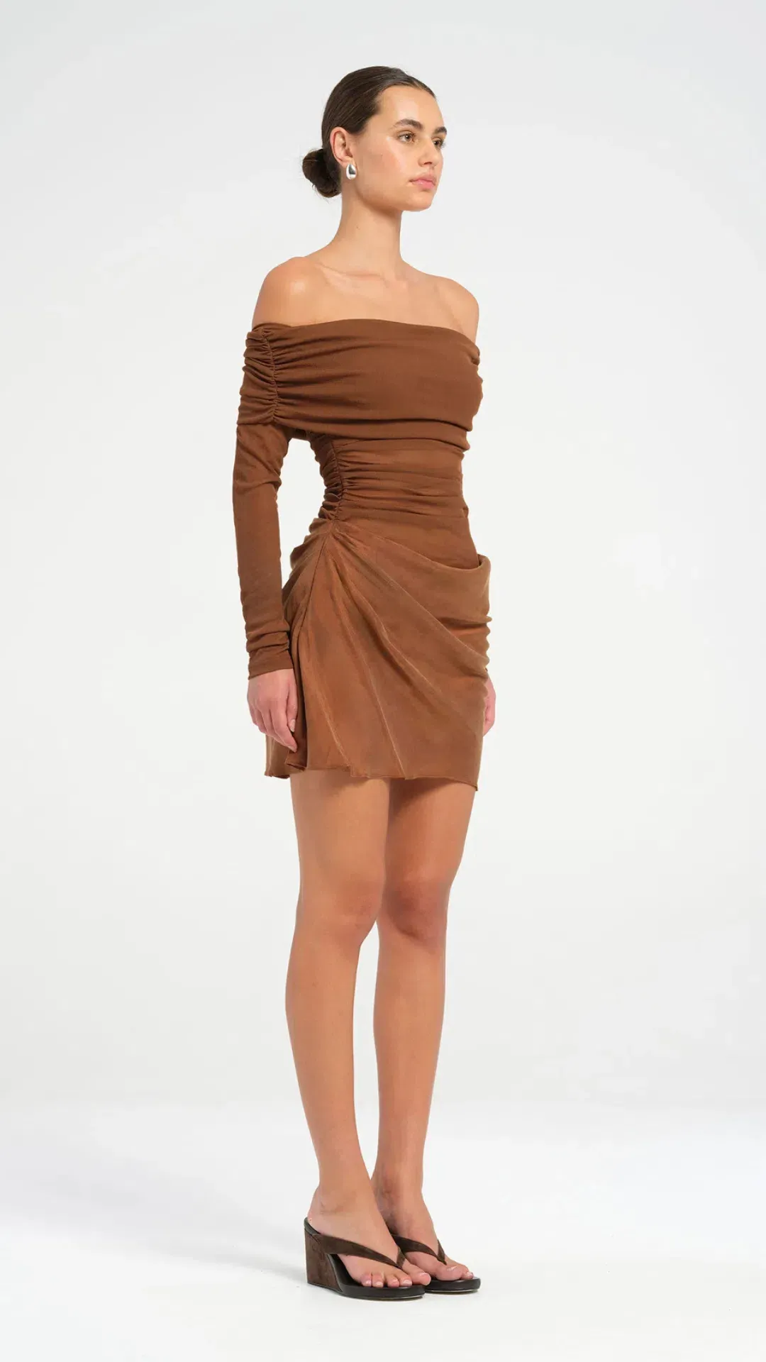Benni Luca Mini Dress in Cocoa Size 10 for rent on The Volte - main image