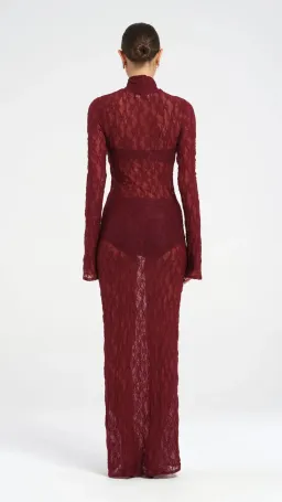 Benni Dante Maxi Dress in Maroon Size 8 for rent on The Volte - image 3