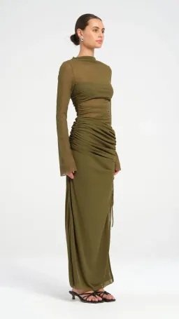 Benni Mable Maxi Dress in Khaki Size 8 for rent on The Volte - image 2