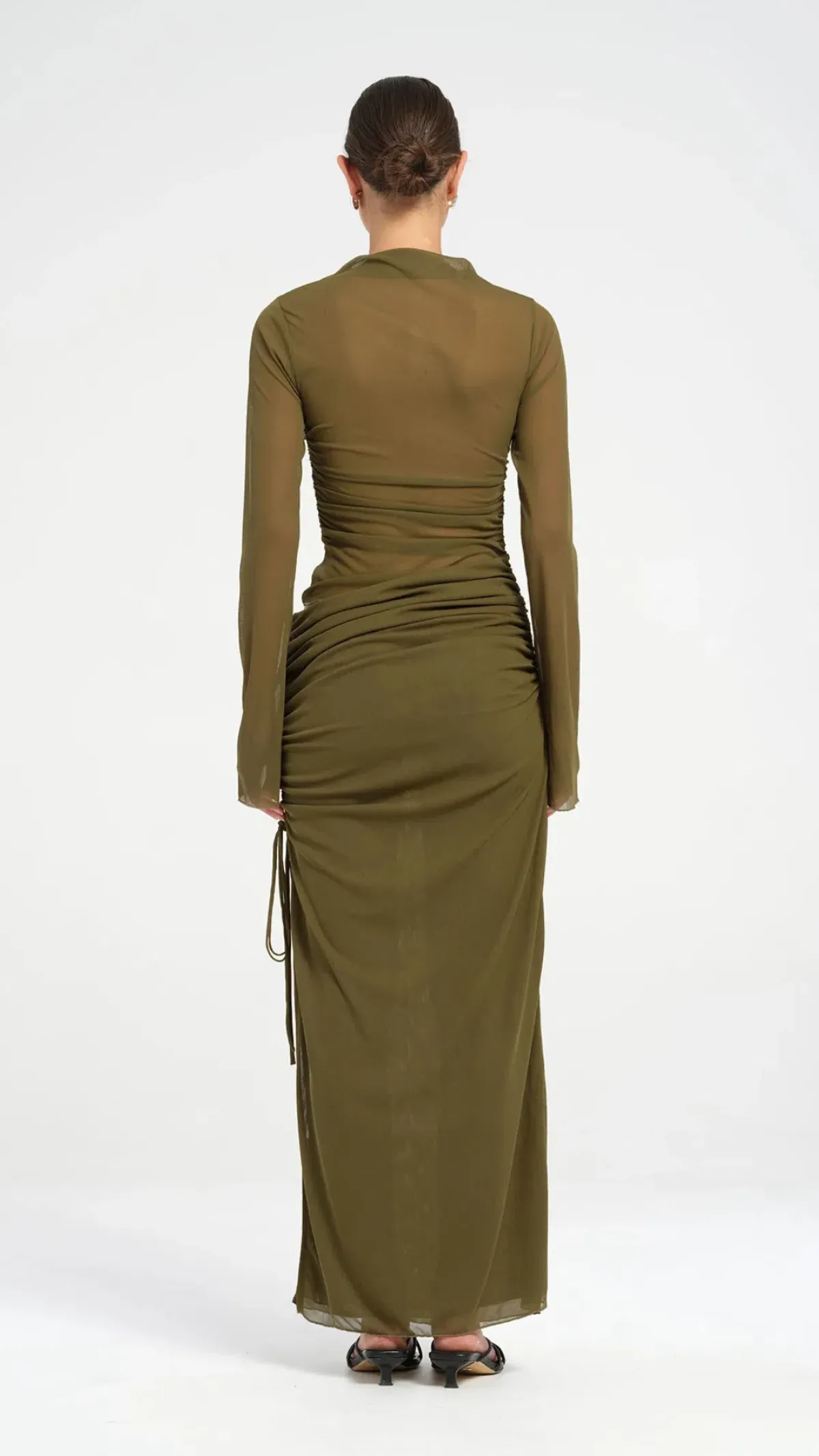 Benni Mable Maxi Dress in Khaki Size 8 - Image 3