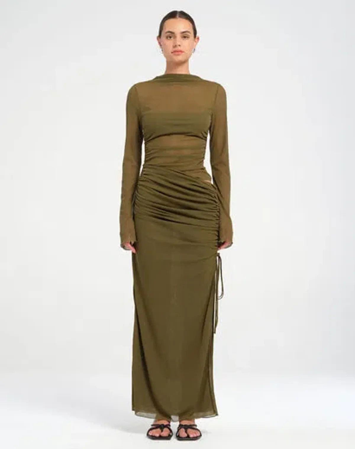 Benni Mable Maxi Dress in Khaki Size 8 - Image 1