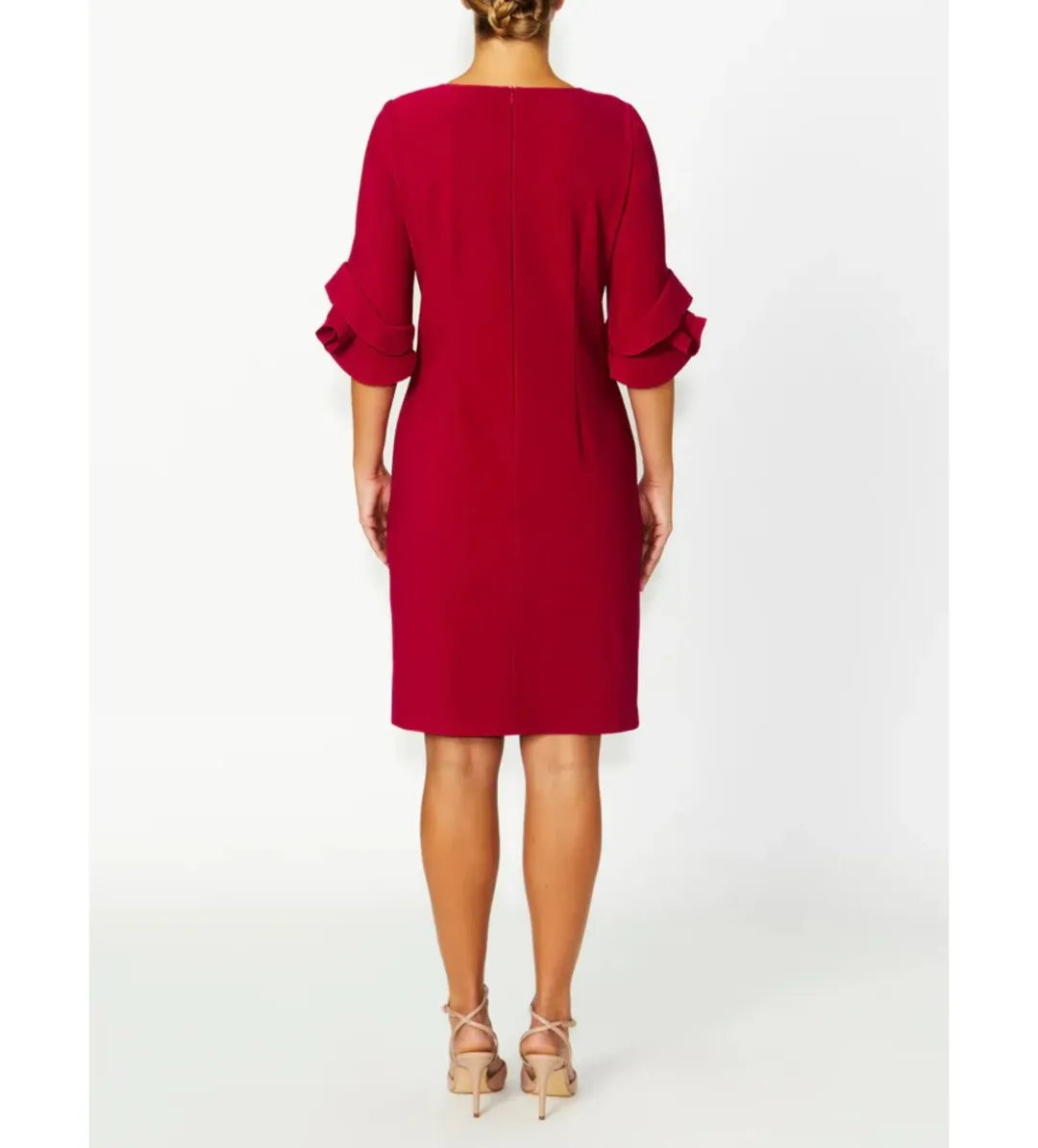 Anthea Crawford Rosie Flame Knee-Length Dress Red Size AU 14 for rent on The Volte - main image
