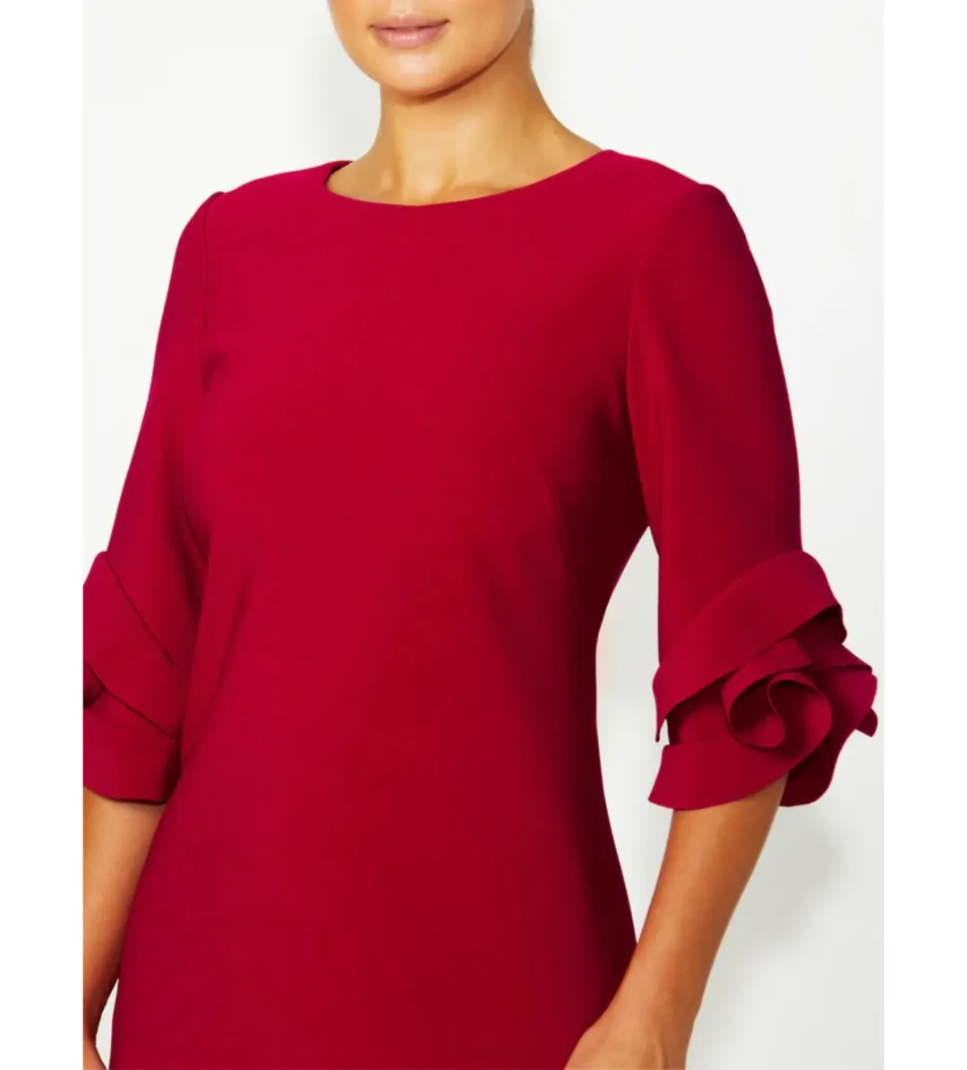 Anthea Crawford Rosie Flame Knee-Length Dress Red Size AU 14 for rent on The Volte - main image