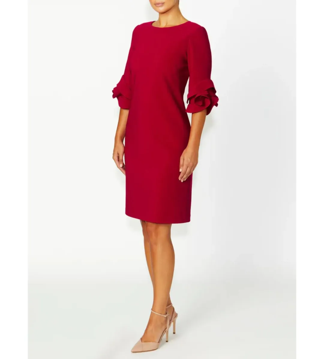 Anthea Crawford Rosie Flame Knee-Length Dress Red Size AU 14 for rent on The Volte - main image