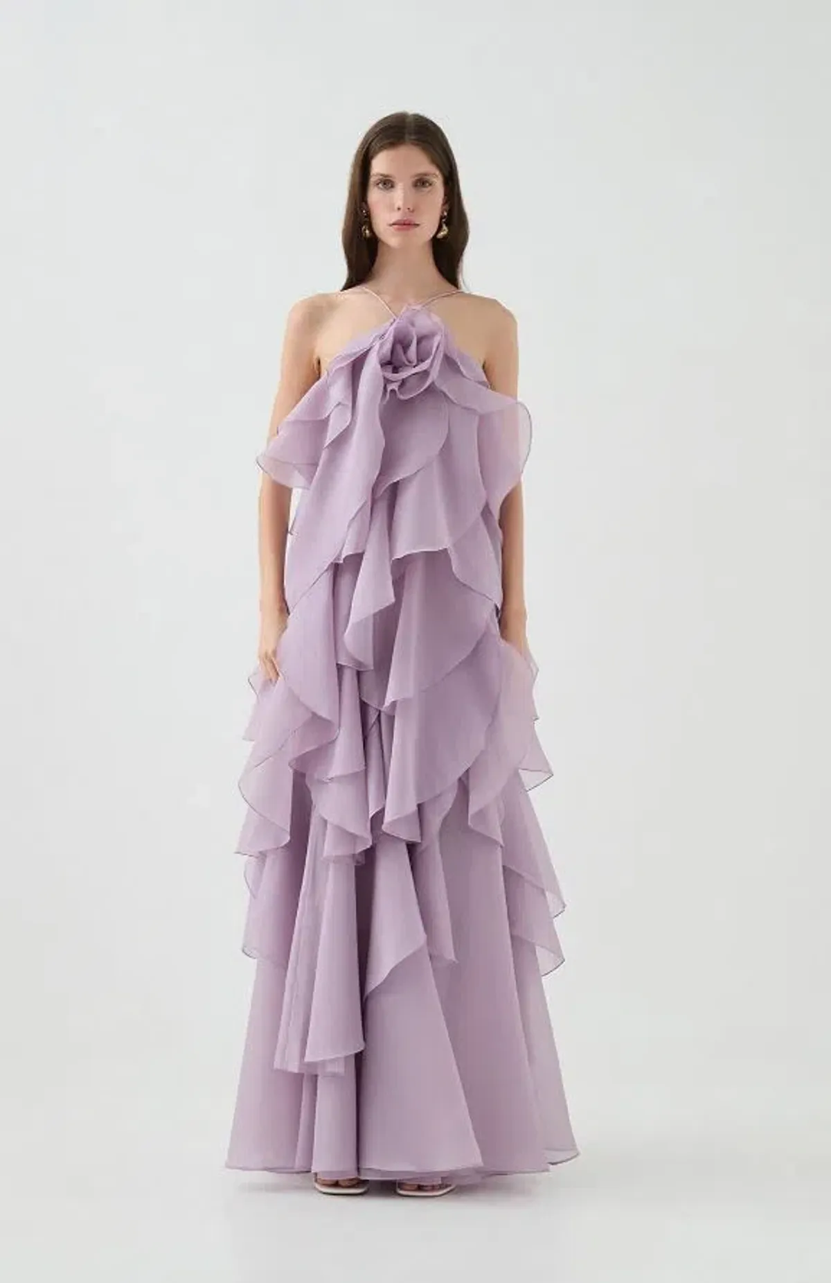 Aje Pandorea Layered Maxi Dress in Lilac Size 10 - Image 3