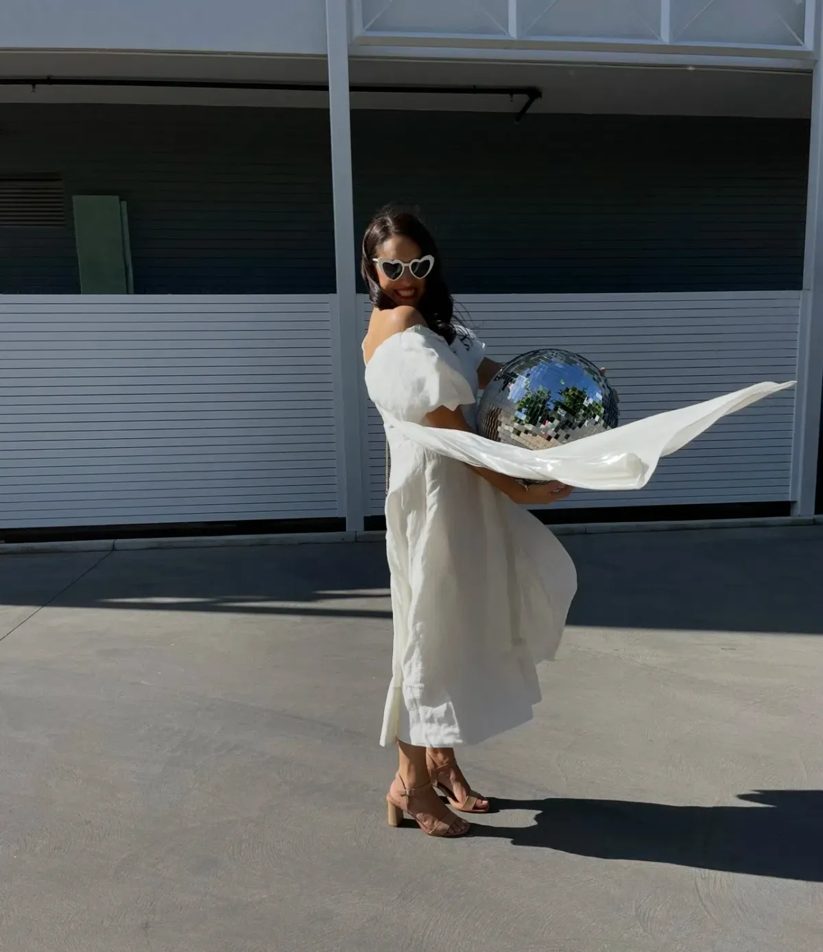 Aje Arista Tulip Sleeve Midi Dress Ivory Size AU 16 - Image 14