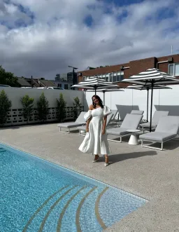 Aje Arista Tulip Sleeve Midi Dress Ivory Size AU 16 for rent on The Volte - image 11