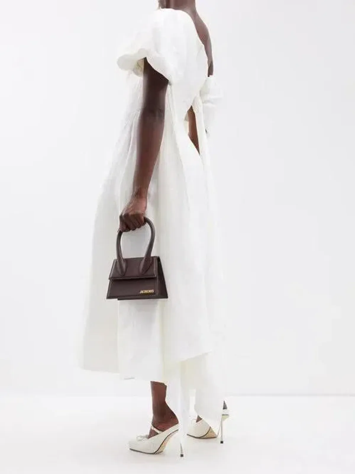 Aje Arista Tulip Sleeve Midi Dress Ivory Size AU 16 - Image 4