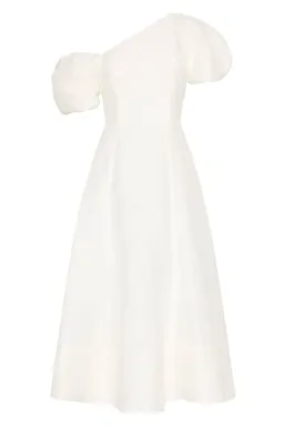Aje Arista Tulip Sleeve Midi Dress Ivory Size AU 16 for rent on The Volte - image 15