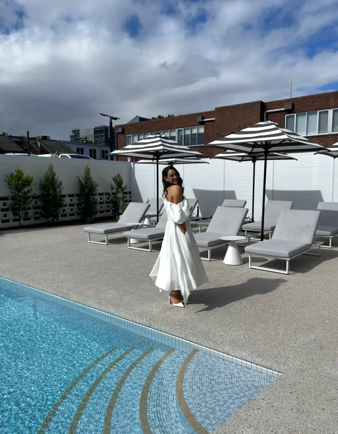 Aje Arista Tulip Sleeve Midi Dress Ivory Size AU 16 for rent on The Volte - main image