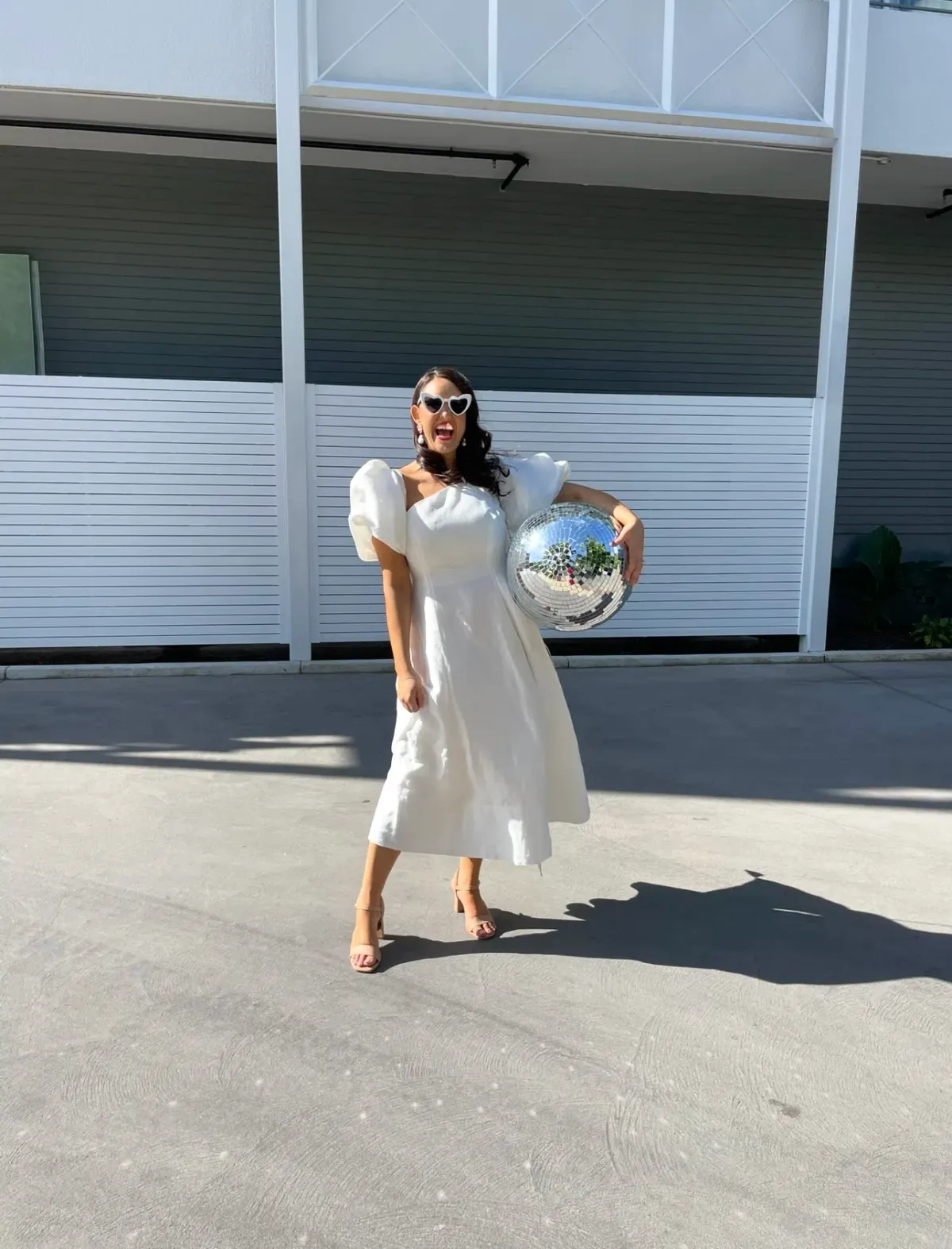 Aje Arista Tulip Sleeve Midi Dress Ivory Size AU 16 - Image 12