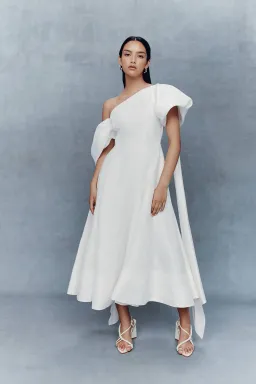 Aje Arista Tulip Sleeve Midi Dress Ivory Size AU 16 for rent on The Volte - image 6