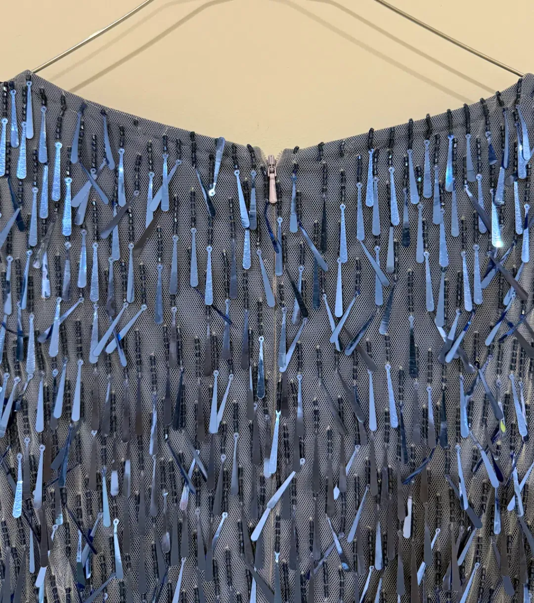 Rachel Gilbert Blue Embellished Gown Sequin Blue Size 10 for rent on The Volte - main image