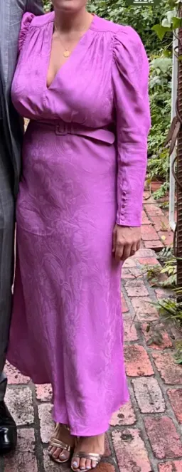 Scanlon Theodore Belted Orchid Midi Dress Pink Size 10 for rent on The Volte - image 1