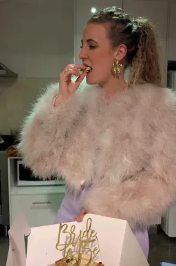 Bubish Manhattan Crop Jacket Baby Pink Size 10 for rent on The Volte - image 2