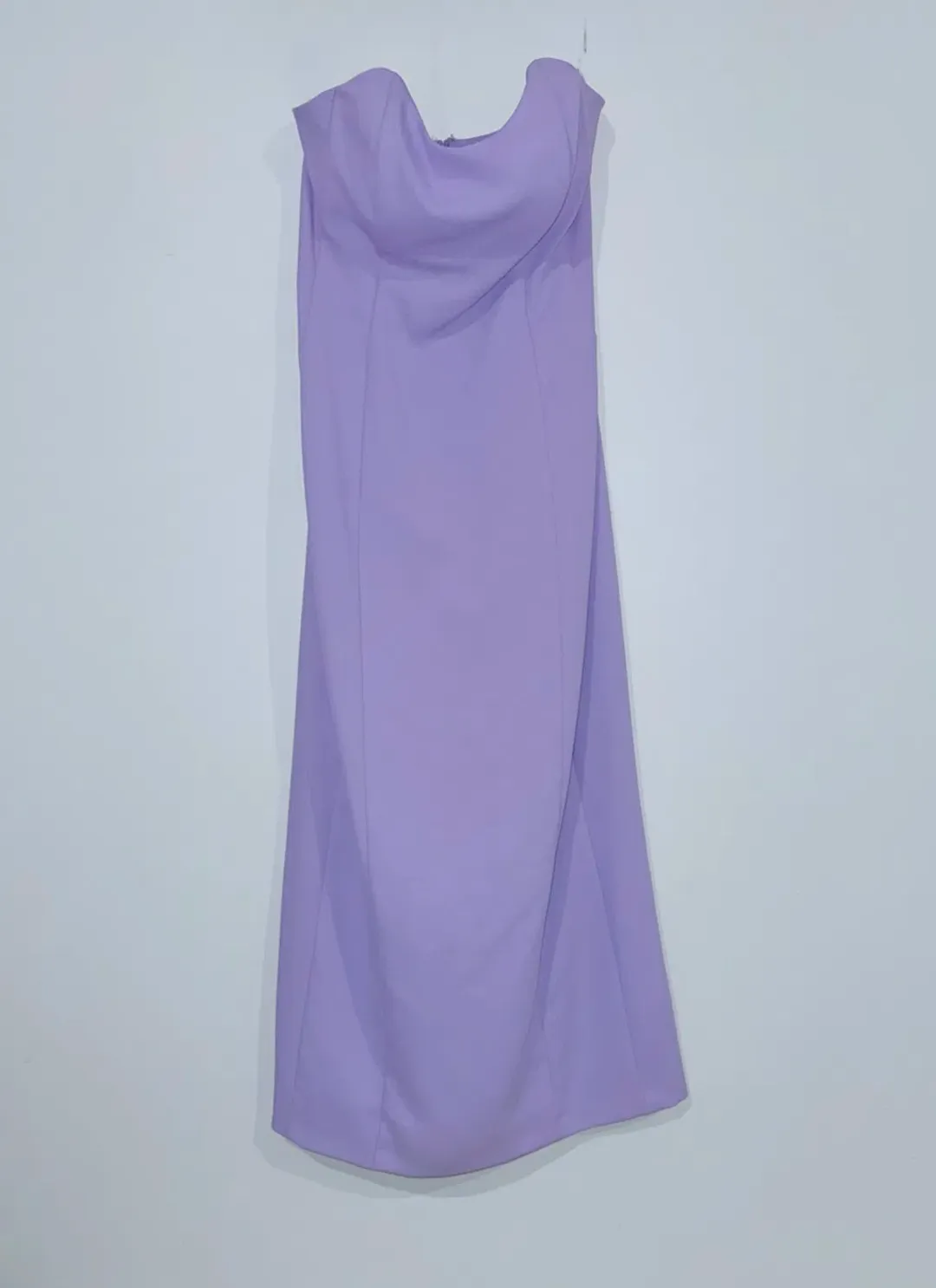 Kookai Oyster Strapless Midi Dress Lilac Size 12 for rent on The Volte - main image