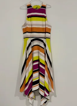 Veronika Maine Striped Halter Midi Dress Multi Size 12 for rent on The Volte - image 2