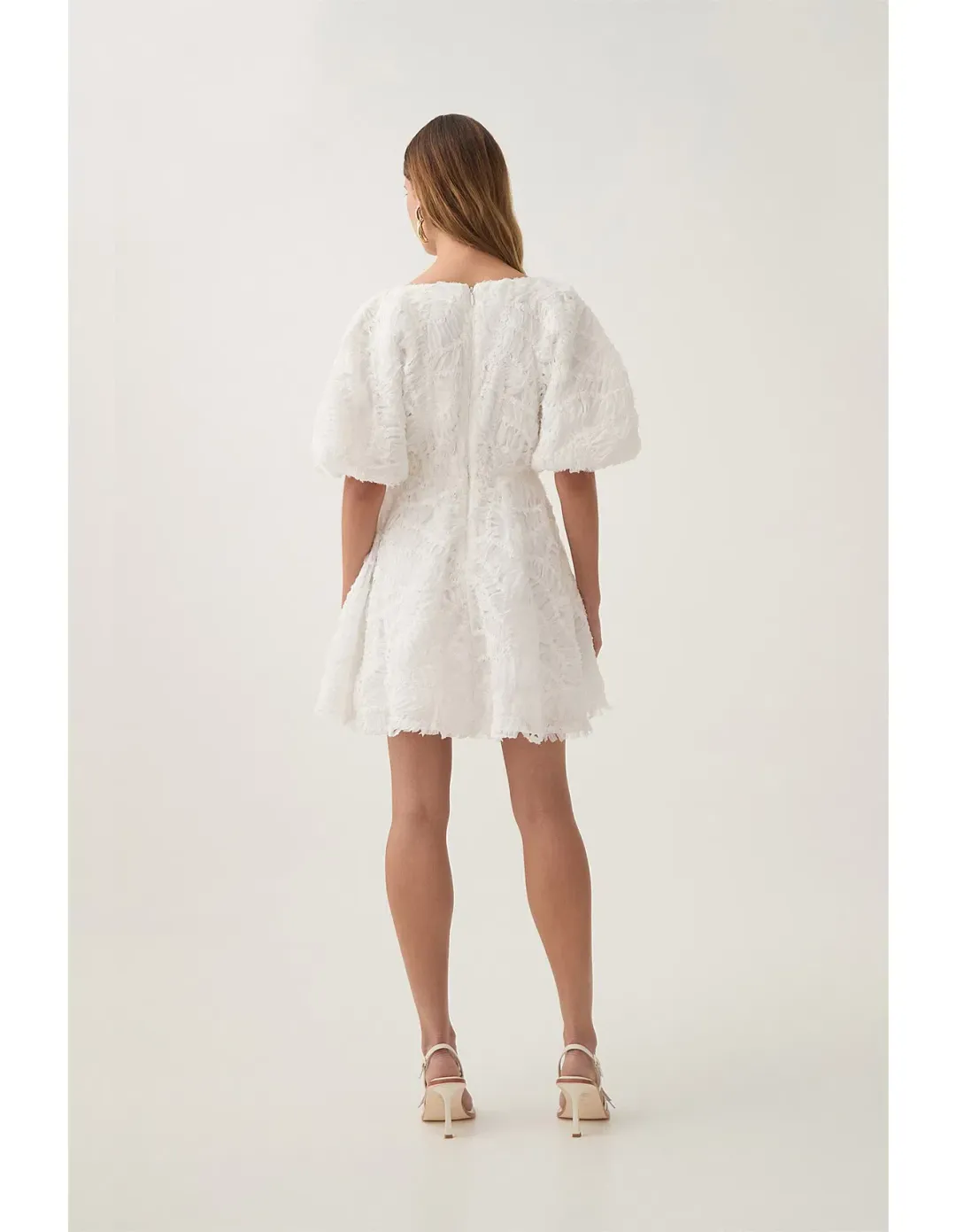 Aje Florential Swing Mini Dress White Size 8 for rent on The Volte - main image