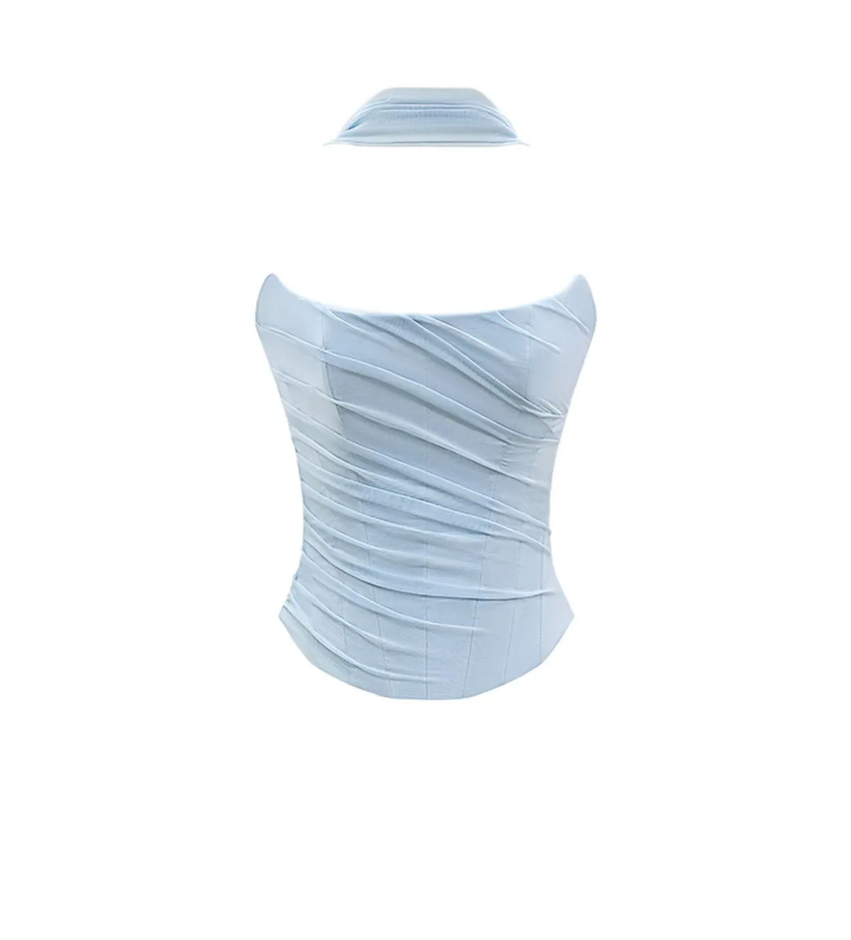 House Of CB Set Hallie Strapless Corset With Neck Scarf & Cassidy Fluted Hem Maxi Skirt Bluebell Size L/AU 12 - Image 5