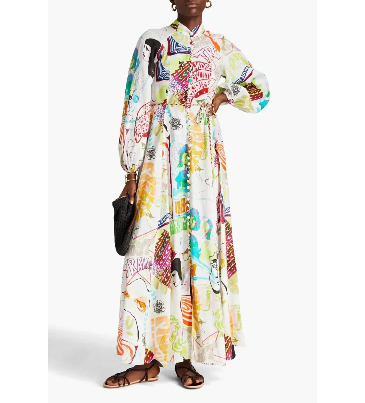 Zimmermann Shelly Billow Long Dress Poster Print Size 2 / AU 12 - Image 1