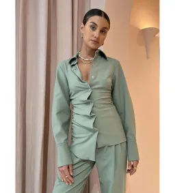 Sir the Label Adrien Tuck Shirt and Pants Set Sage Size 0/AU 6 for rent on The Volte - image 5