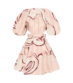 Aje Psychedelia Puff Sleeve Mini Dress Whimsical Dove Size AU 6 for rent on The Volte - image 3